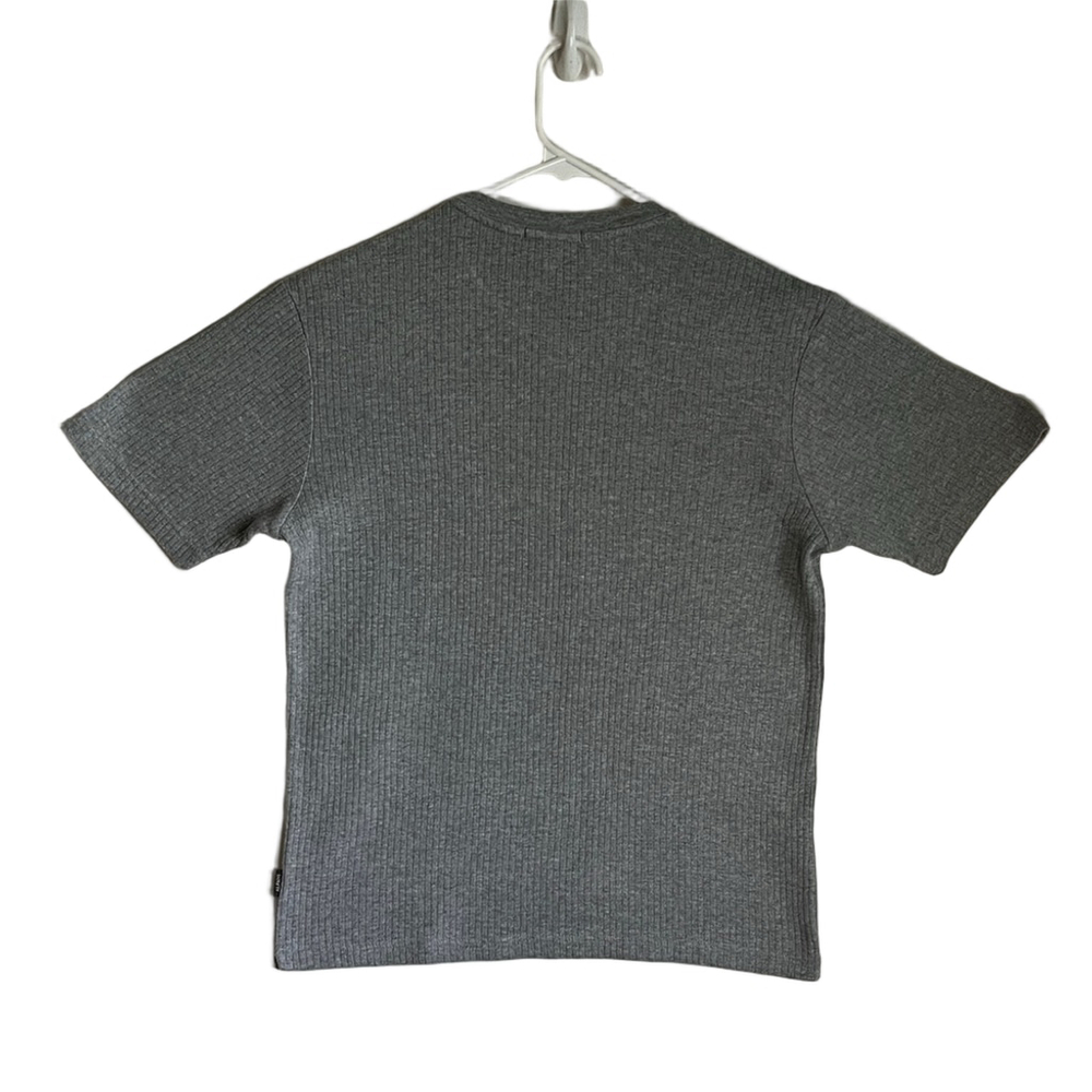 Alfani Gray V-Neck Short Sleeve Ribbed Shirt - Picture 5 of 6